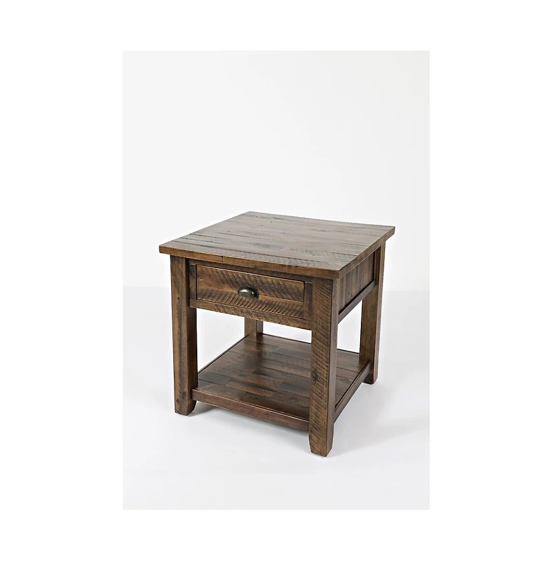 Artisan's Craft Rustic Farmhouse Distressed Solid Wood End Table