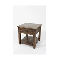 Artisan's Craft Rustic Farmhouse Distressed Solid Wood End Table