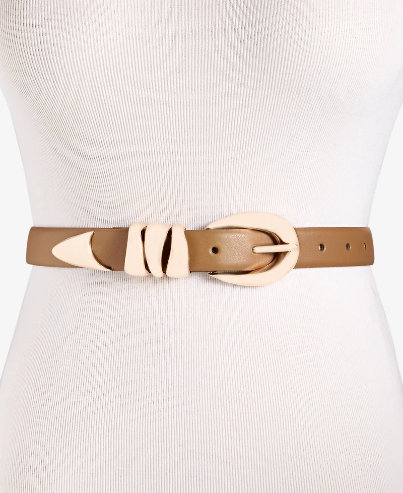 On 34th Skinny Sculptural Buckle Belt, Exclusively at Macy's