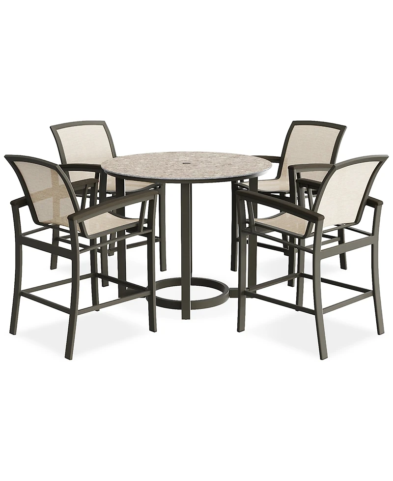 Bartow Outdoor 5-pc Dining Set (Counter Height Table & 4 Counter Stools), Created for Macy's