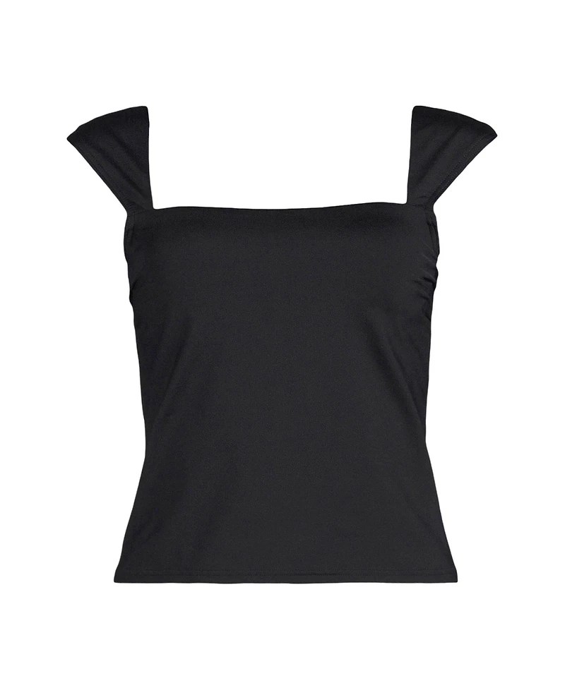 Lands' End Women's Square Neck Underwire Tankini Top