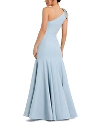 Mac Duggal Women's Crepe One Shoulder Gown With Flower