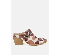 Nometa Faux Suede Buckle Detail Mules