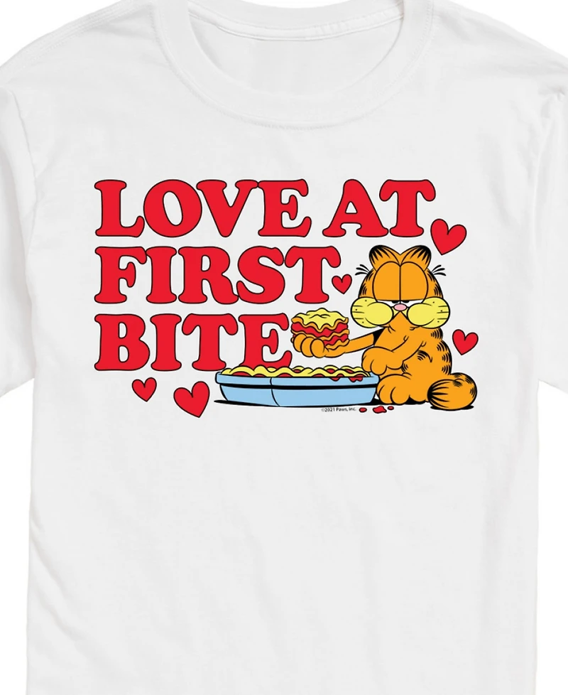 Airwaves Men's Garfield Love At First Bite Short Sleeve T-Shirt