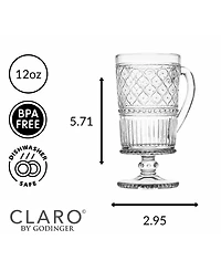 Godinger Claro Footed Mug, Set of 4