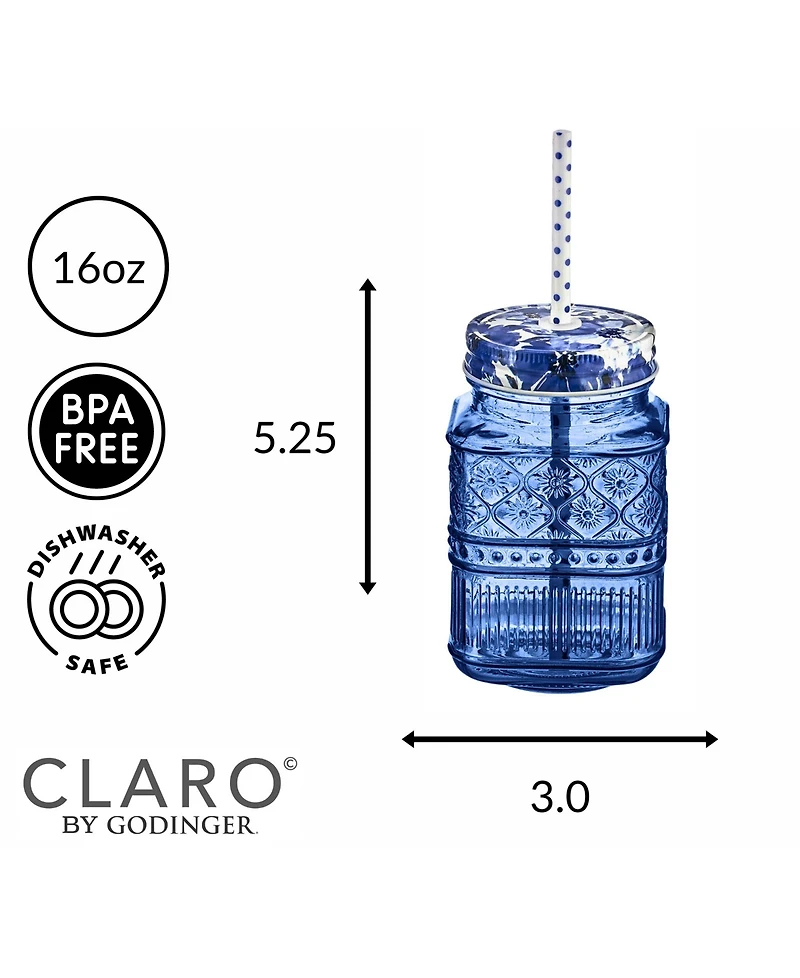Godinger Claro Mason Jars, Set of 2