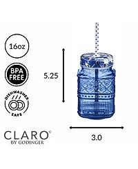 Godinger Claro Mason Jars, Set of 2