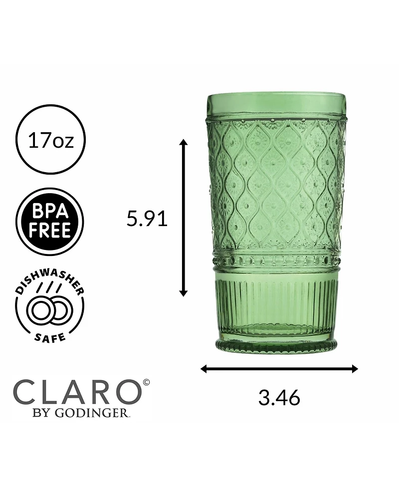 Godinger Claro Highball Glasses, Set of 4