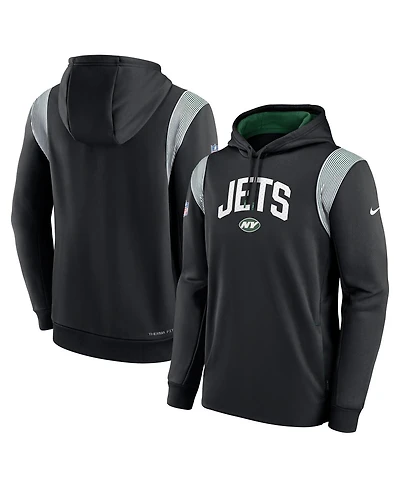 Nike Men's Black New York Jets Sideline Athletic Stack Performance Pullover Hoodie