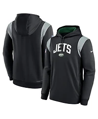 Nike Men's Black New York Jets Sideline Athletic Stack Performance Pullover Hoodie