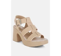 Avalon Chunky Pin Buckle Platform Heels