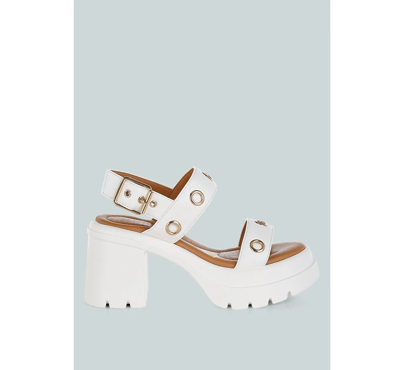 Urla Eyelet Detail Platform Heel Sandals Women