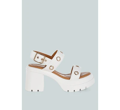 Urla Eyelet Detail Platform Heel Sandals Women