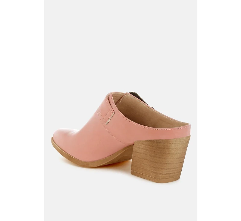 Holler Carved Buckle Statement Mules