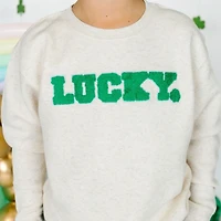 Sweet Wink Toddler Boys Lucky Varsity Patch St. Patrick's Day Sweatshirt