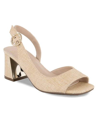 Jones New York Women's Ondree Slingback D'Orsay Peep Toe Block Heel Sandals