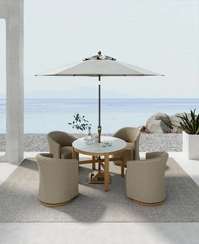 Reid Outdoor Dining 5pc Set (Round Table & 4 Swivel Chairs), Created for Macy's