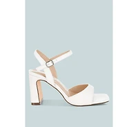 Elana Textured Faux Leather Heels