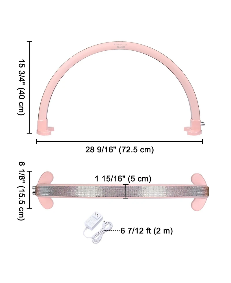 Byootique Nail Desk Lamp Half Moon Light 3360LM 48W Nail Tech Lamp Lash Light Adjustable Manicure Beauty Salon Home Spa