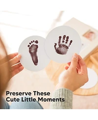 KeaBabies 2pk Round Inkless Ink Pad for Baby Hand and Footprint Kit, Clean Touch Dog Paw, Nose Print & Pet Safe