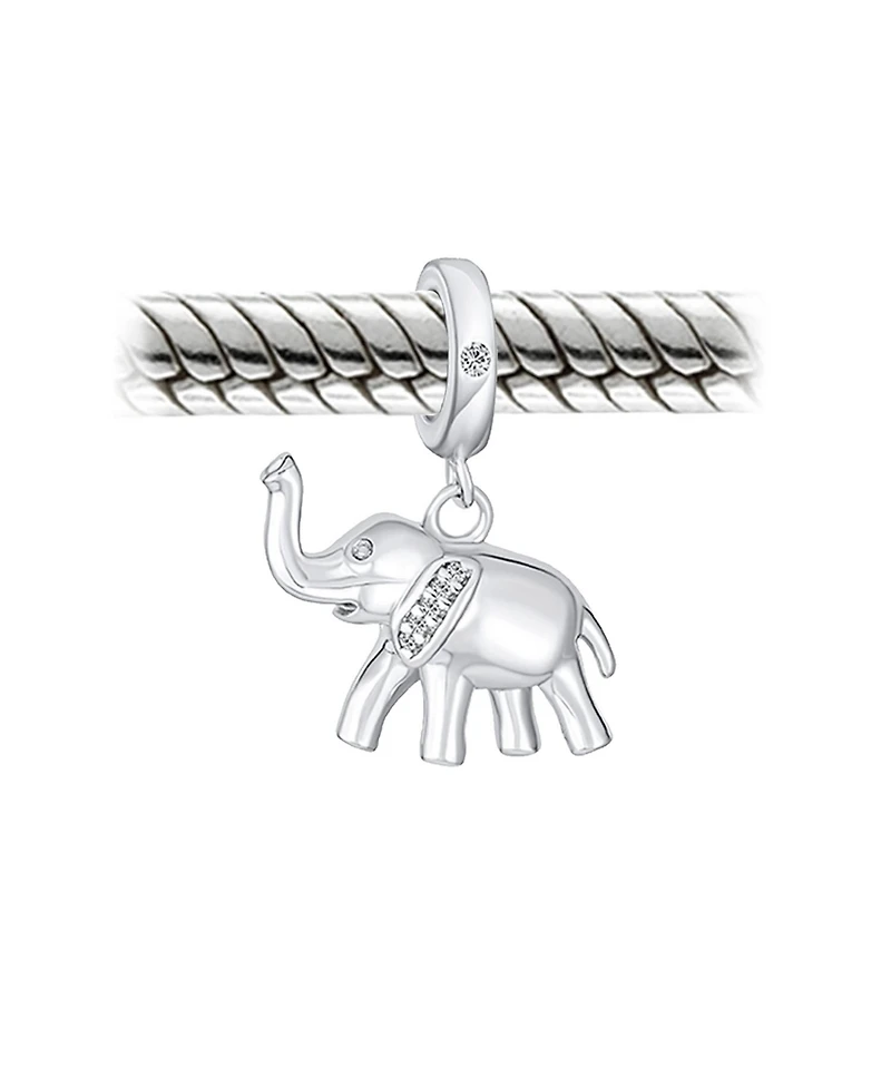Bling Jewelry Trunk Up Elephant Dangle Charm Bead Sterling Silver European Bracelet