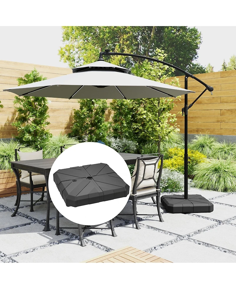 Outsunny Offset Umbrella Base, /Water Filled Sd,