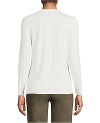 Lands' End Women's Supima Cotton Relaxed Long Sleeve Crew Neck T-Shirt