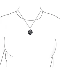 Bling Jewelry Sagittarius Zodiac Sign Astrology Horoscope Round Medallion Pendant Necklace Antiqued Sterling Silver