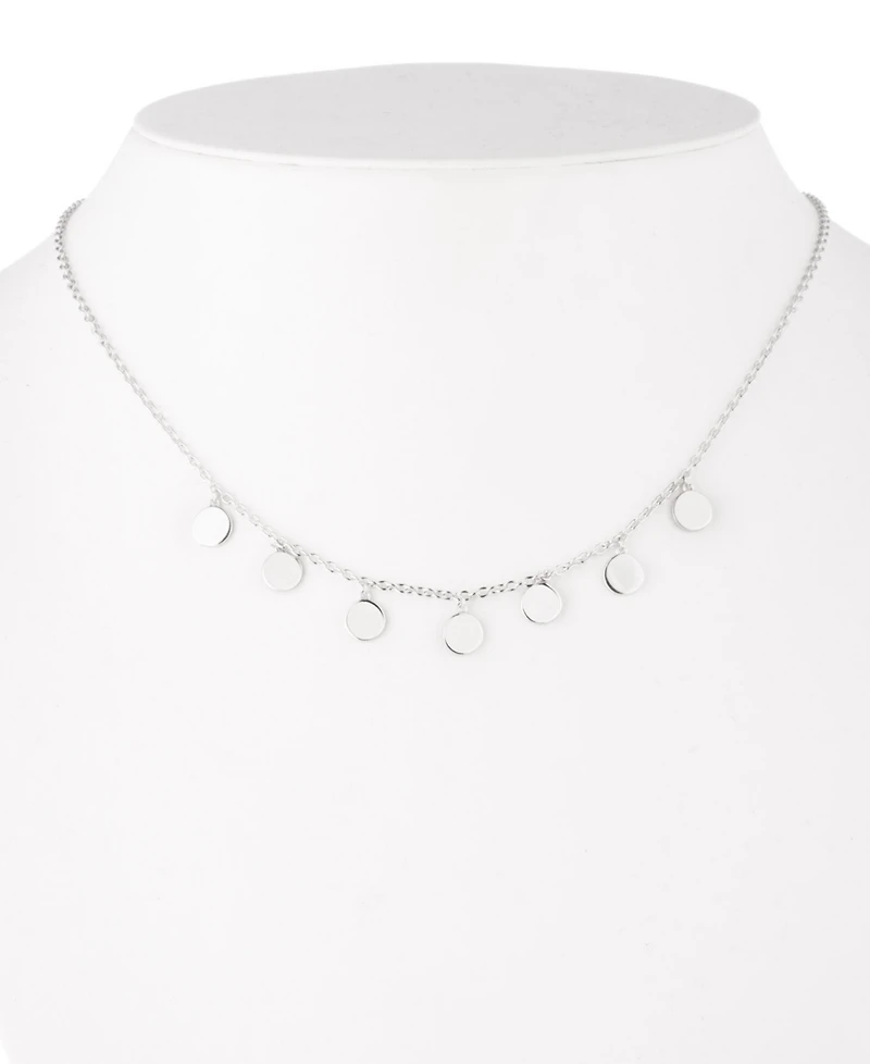 Lauren Ralph Lauren Sterling Silver Disc Frontal Necklace, 19" + 3" extender