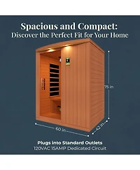 Dynamic Saunas Madrid Elite 3 Person Ultra Low Emf Infrared Lighting Home Sauna
