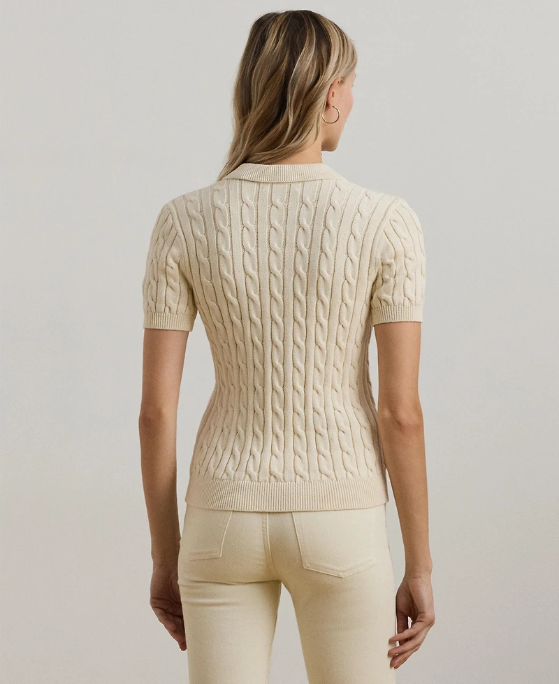 Lauren Ralph Women's Cable-Knit Polo Shirt
