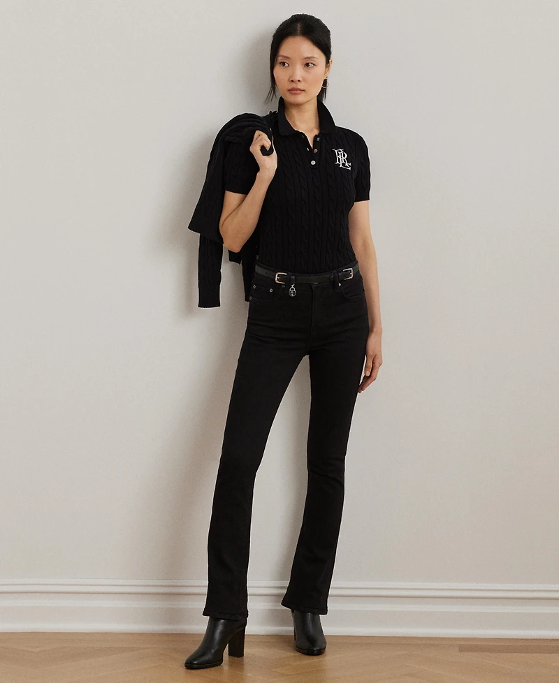 Lauren Ralph Women's Cable-Knit Polo Shirt