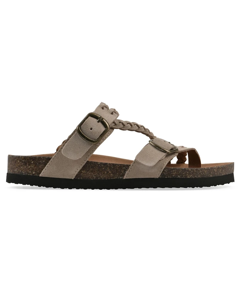 White Mountain Women's Haziest Round Toe Flat Sandals