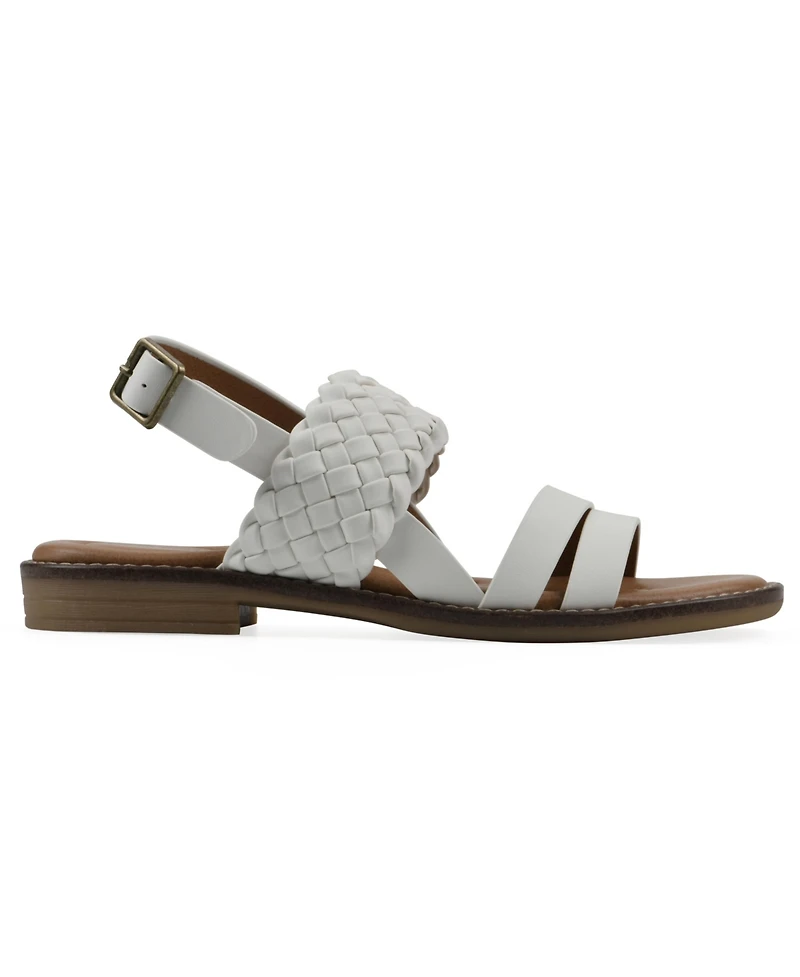 White Mountain Women's Macaroni Round Toe Flat Sandals