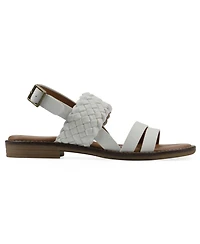 White Mountain Women's Macaroni Round Toe Flat Sandals