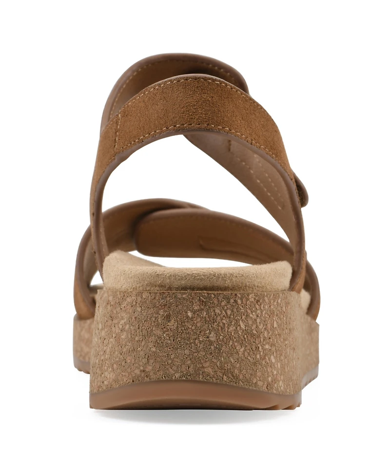 White Mountain Women's Gelato Round Toe Wedge Sandals