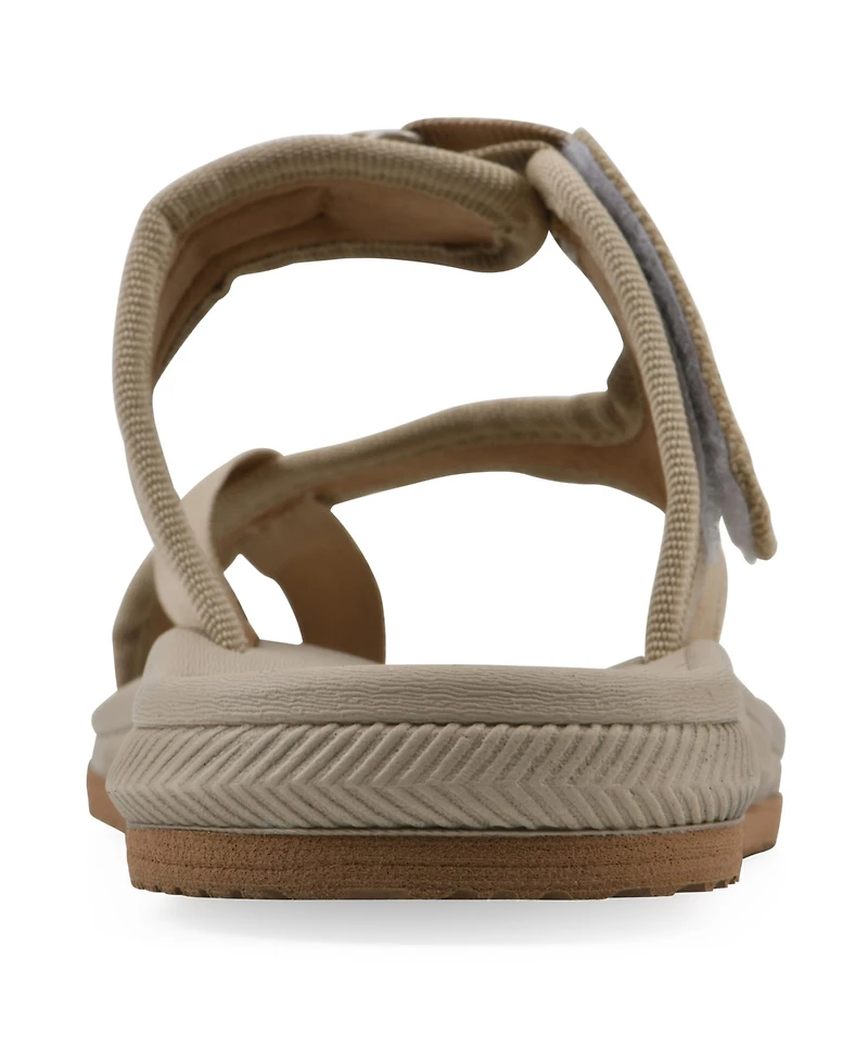 White Mountain Women's Basket Round Toe Flat Sandals