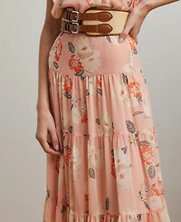 Lauren Ralph Lauren Women's Floral Crinkle Georgette Tiered Skirt, Regular & Petite