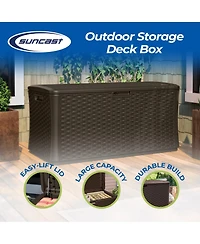Suncast 134 Gallon All-Weather Uv-Resistant Outdoor Patio Storage Deck Box, Java