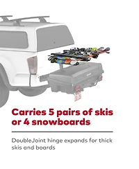Yakima Exo SnowBank 5 Ski or 4 Snowboard Universal Mount Travel Roof Rack, Black