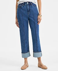 On 34th Women's High-Rise Cuffed Straight-Leg Jeans, Exclusively at Macy's