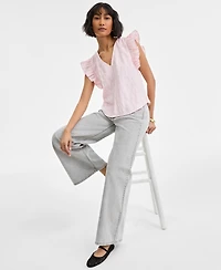 On 34th Women's Textured Sleeveless Ruffle Femme Top, Exclusively at Macy's