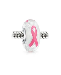 Bling Jewelry Strength & Hope Pink Ribbon Glass Charm Bead Breast Cancer Survivor Bracelet