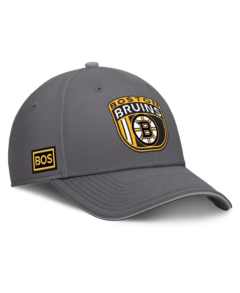 Fanatics Men's Gray Boston Bruins Home Ice Flex Hat