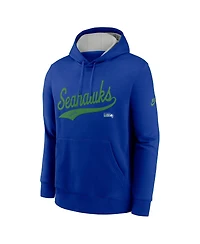 Nike Men's Royal Seattle Seahawks Rewind Club Logo Pullover Hoodie