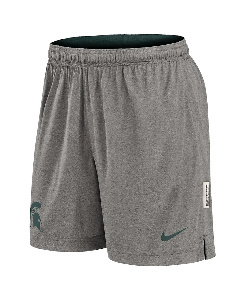 Nike Men's Green/Heather Gray Michigan State Spartans Player Reversible Shorts
