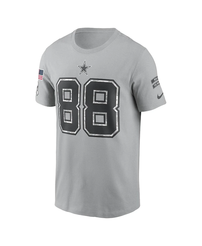 Nike Men's CeeDee Lamb Gray Dallas Cowboys 2024 Salute To Service Name Number T-Shirt