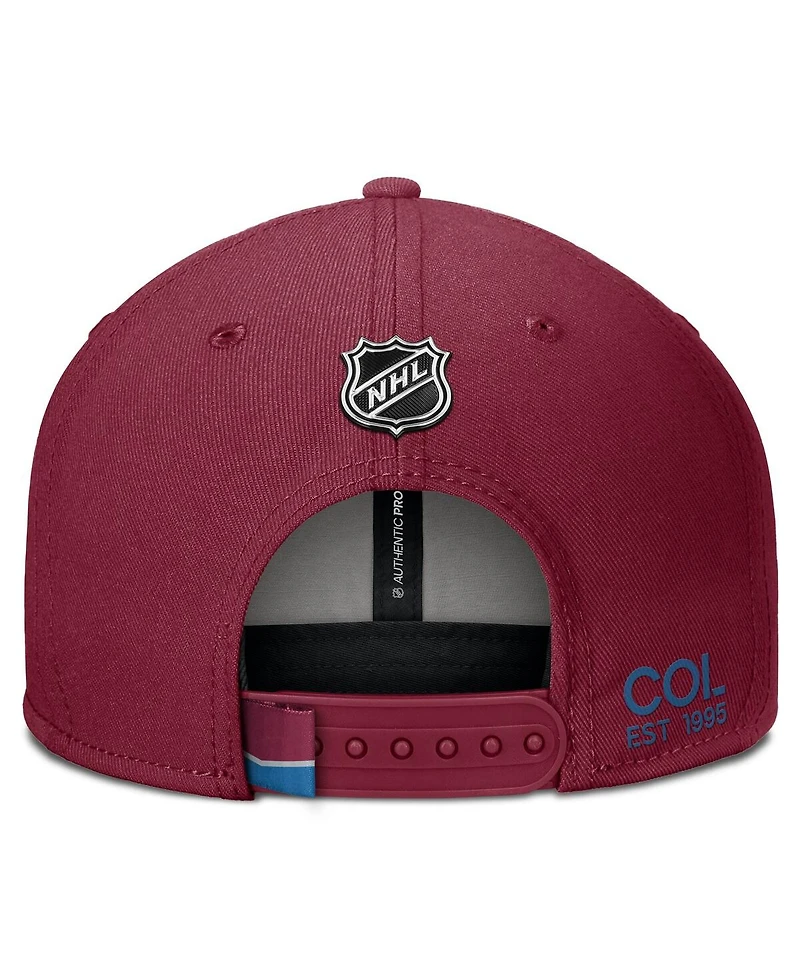 Fanatics Men's Burgundy Colorado Avalanche Authentic Pro Prime Snapback Hat