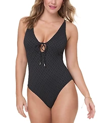 Andie Women's Sicily Tie-Neck Pointelle Swimsuit