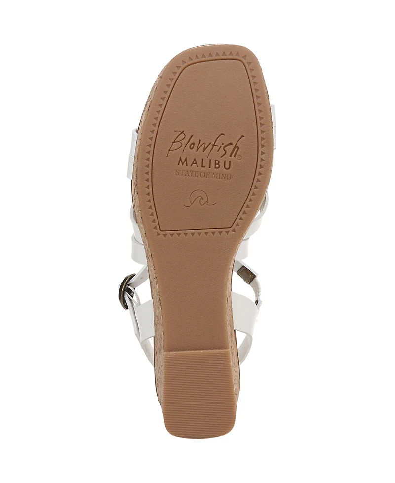 Blowfish Malibu Women's Aurora Open Square Toe Strappy Wedge Sandals